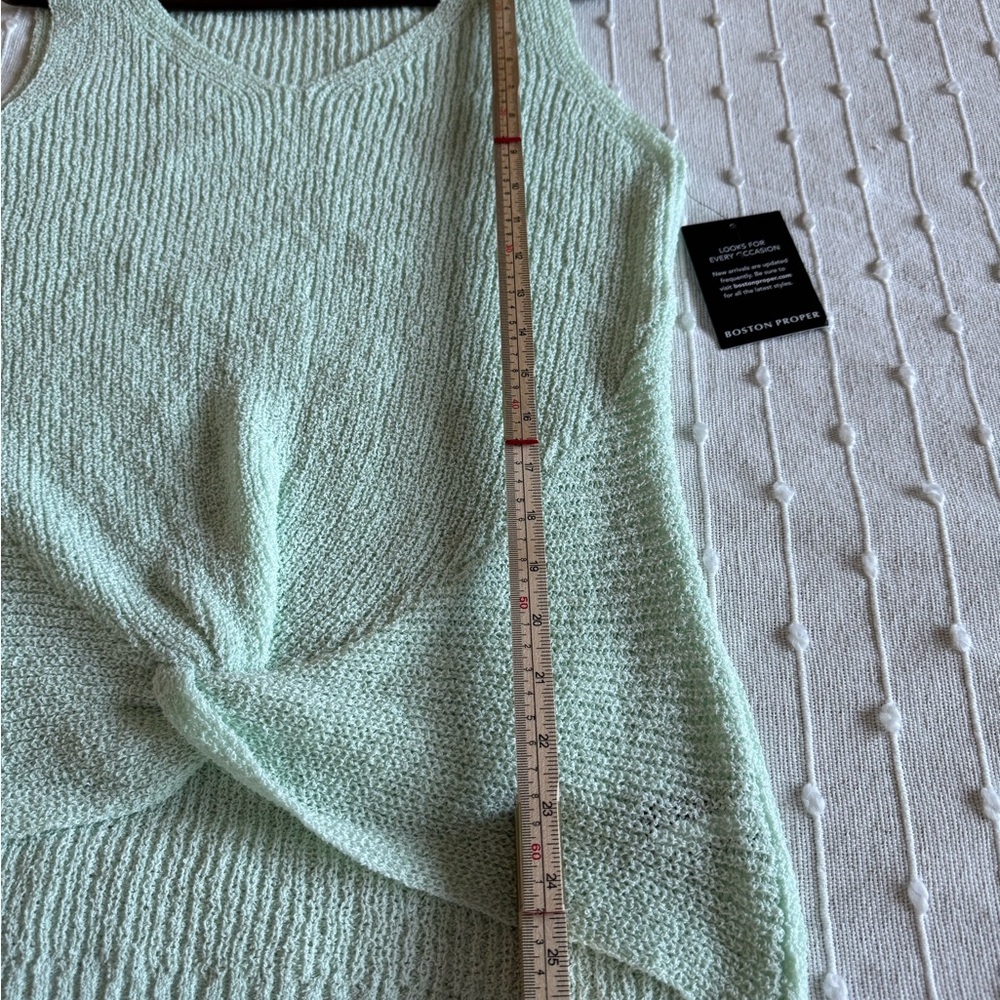 Boston Proper Light Green Textured Knit Top - Picture 7 of 16